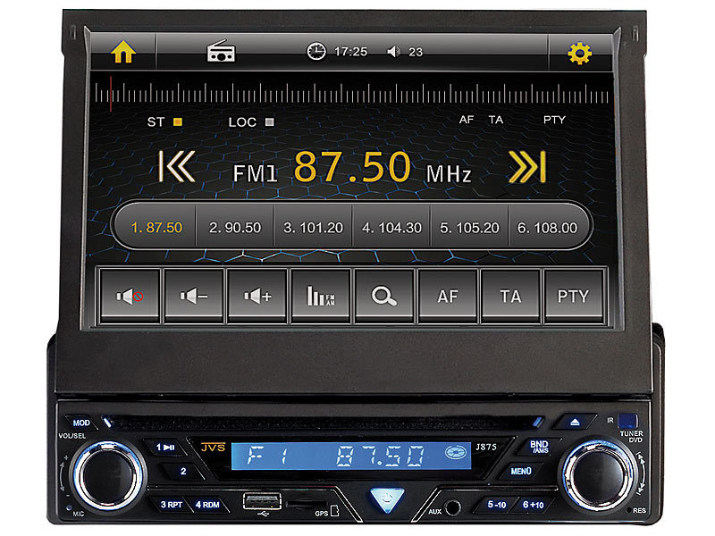 Einzelnes 1-DIN-Autoradio mit Touchscreen, Bluetooth-Radio, Musik