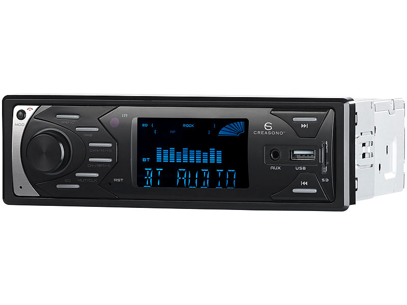 Creasono MP3-Autoradio mit DAB+, Bluetooth & Freisprechfunktion, USB, SD,  4x45W